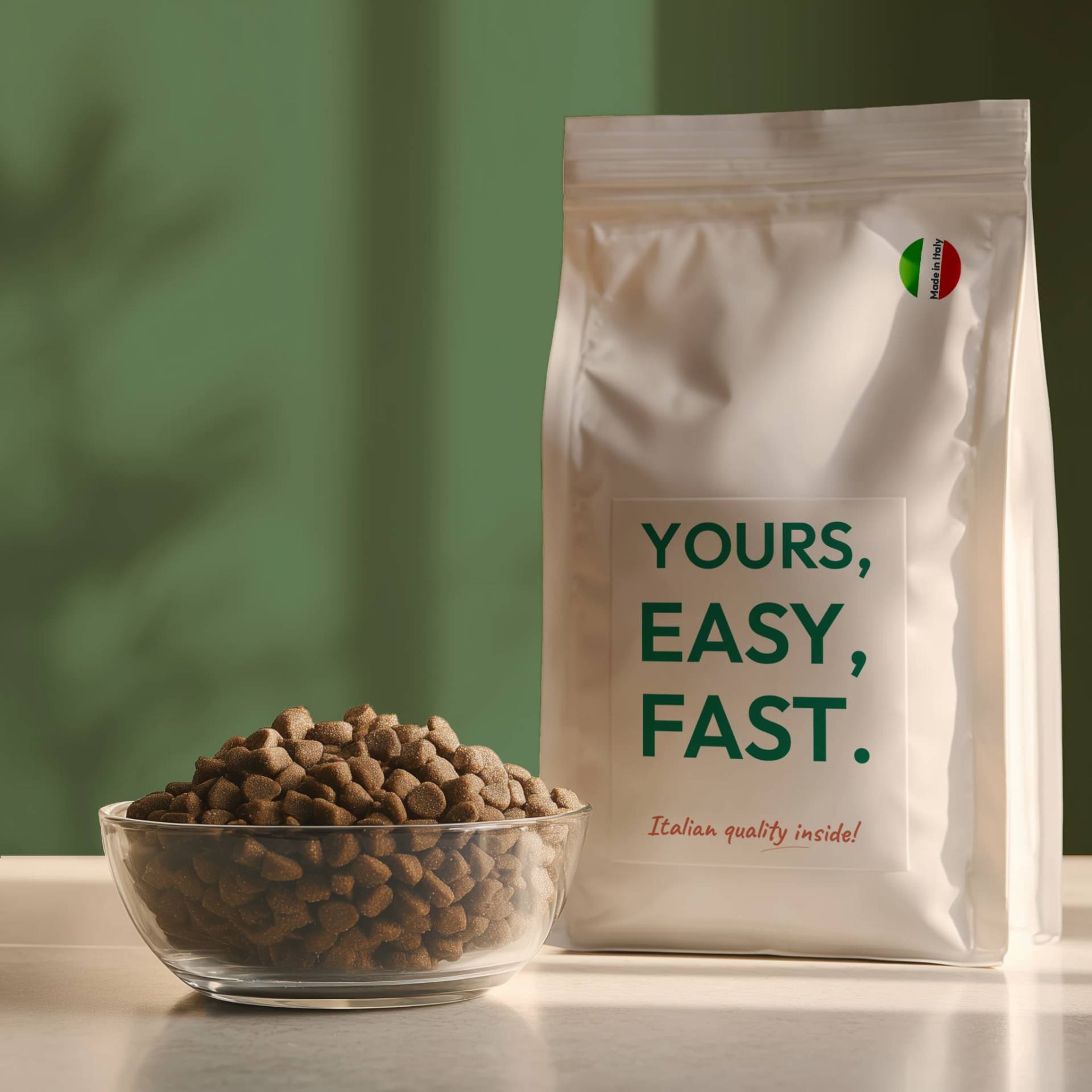 Pet food bag with custom branding